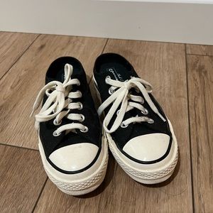 Converse Black Cream Slip on Mule size 3 fits 5 or 5.5
